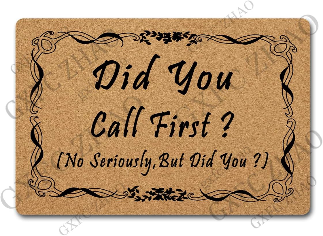 Funny Welcome Mats Decorative Area Rugs for Entrance Way Indoor Rugs Personalized Novelty Gift Mat(23.7 X 15.9 in) (Did You Call First No Seriously But Did You)