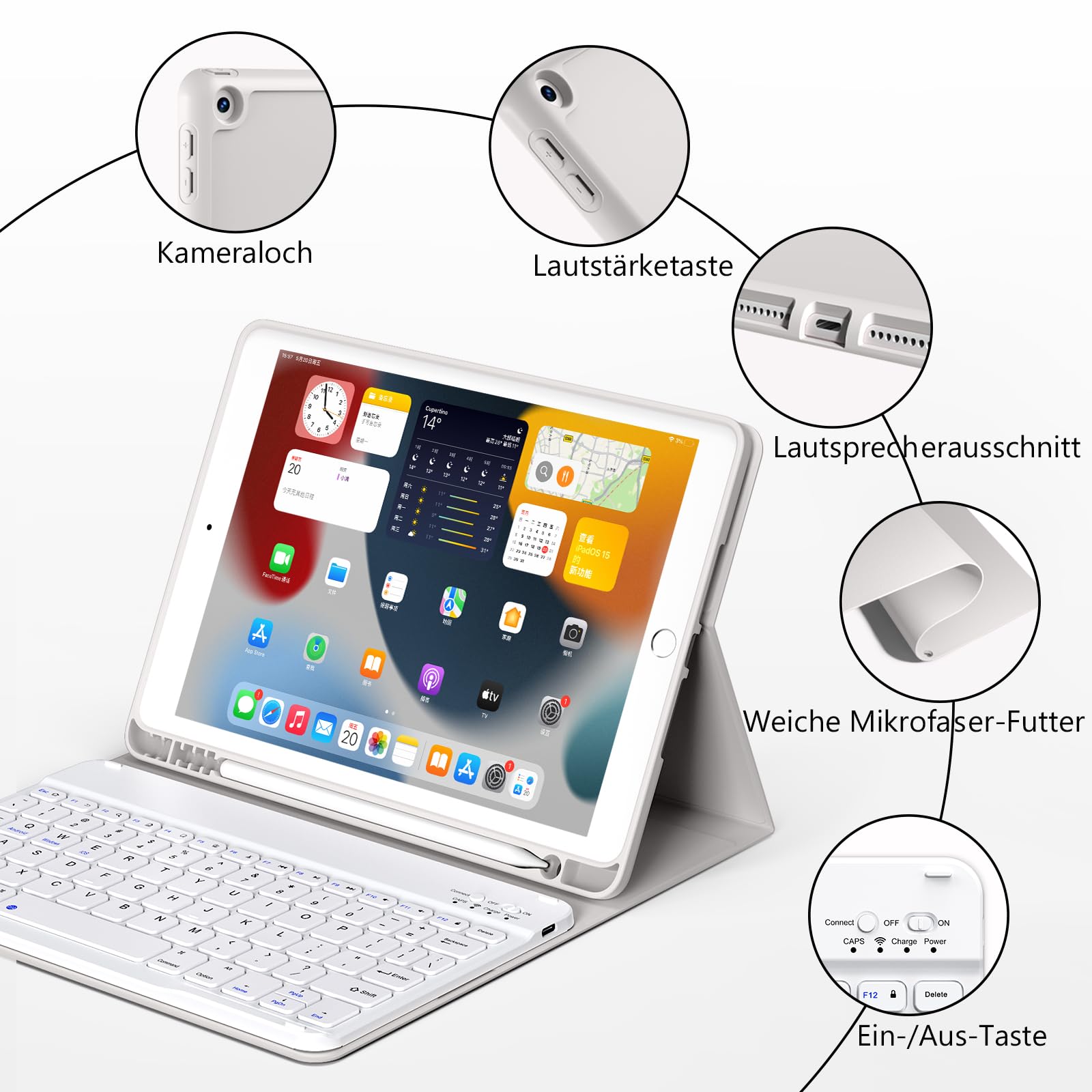 Custodia Antiurto Per IPad Con Supporto Integrato, Compatibile Con IPad 7a/8a/9a, Air, Mini, Pro 11