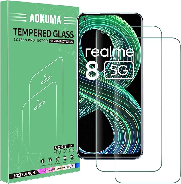 AOKUMA Tempered Glass for OPPO A74 4G/A54 5G/Realme 8 5G Screen Protector, [2 Pack] Premium Quality Guard Film, Case Friendly, Shatterproof, Shockproof, Scratchproof oilproof