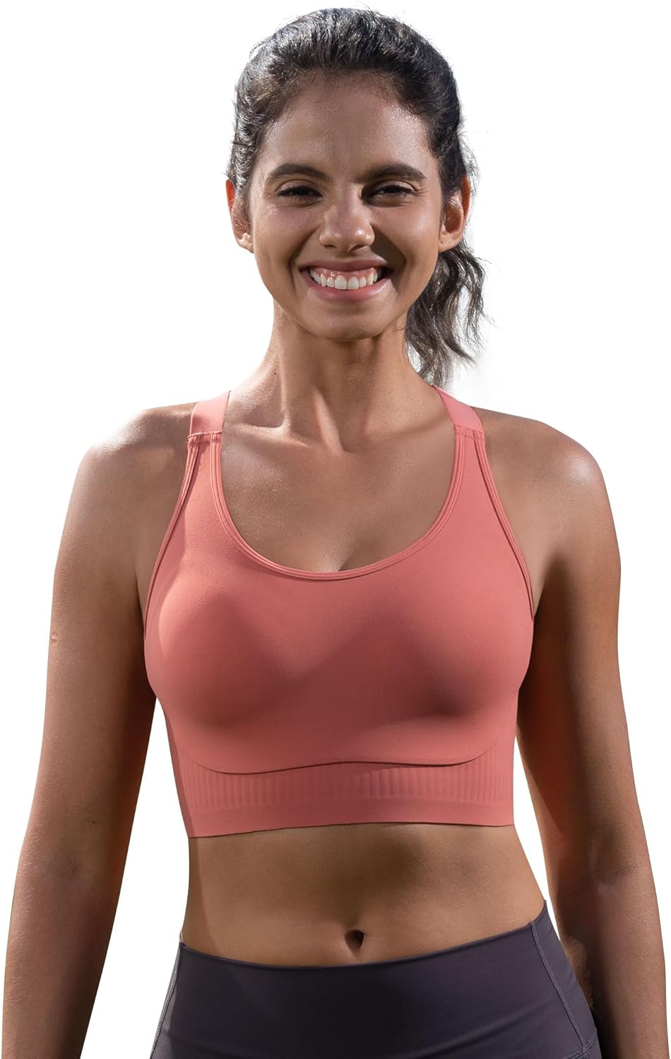 Cordaw Women's High Support Sports Bra, Adjustable Straps & Molded Cups, Racerback Workout Top