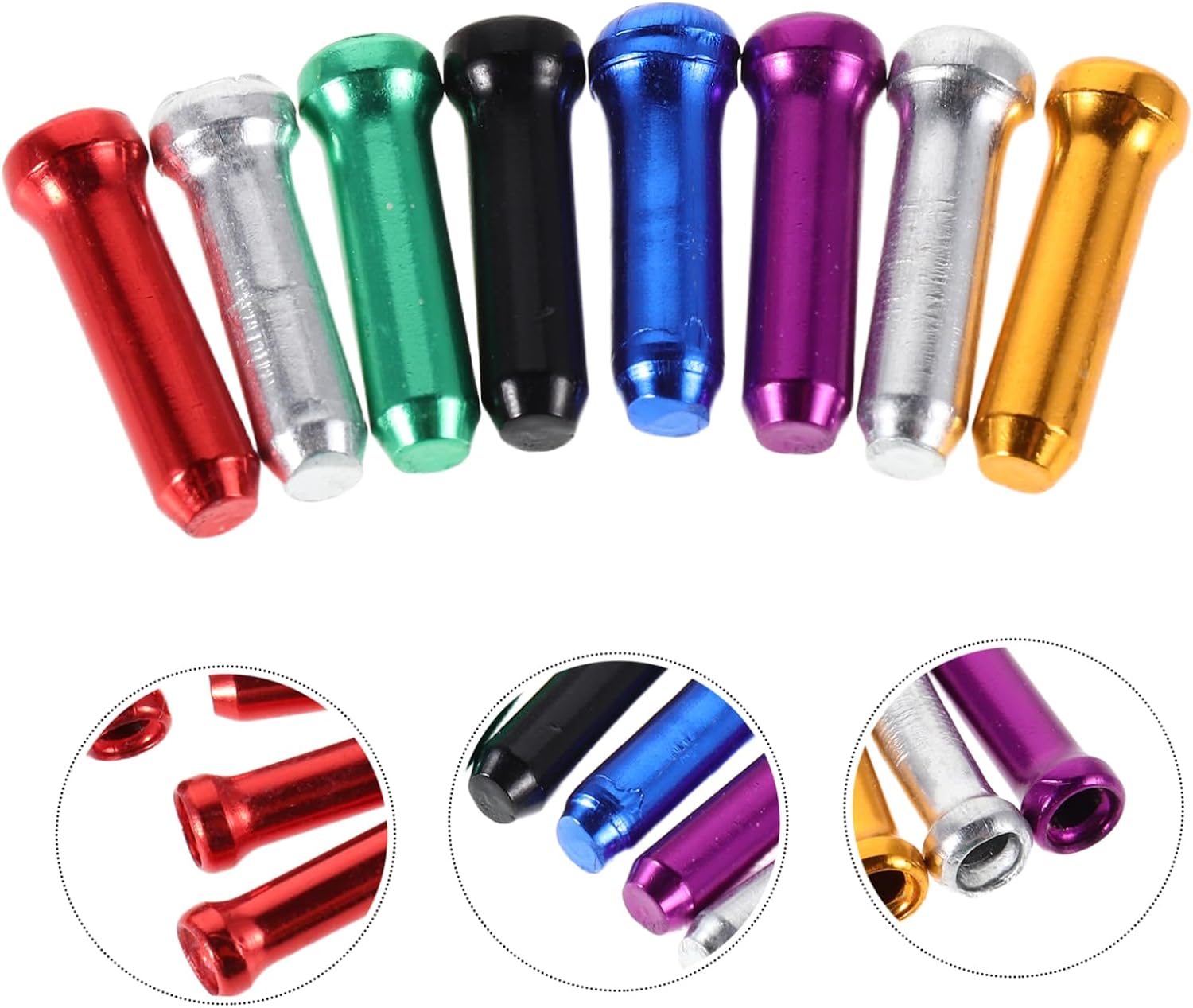 VICASKY 80pcs Aluminum Alloy Bike Cable End Caps Brake Cable Tips Handlebar End Plugs for Cycling Accessories