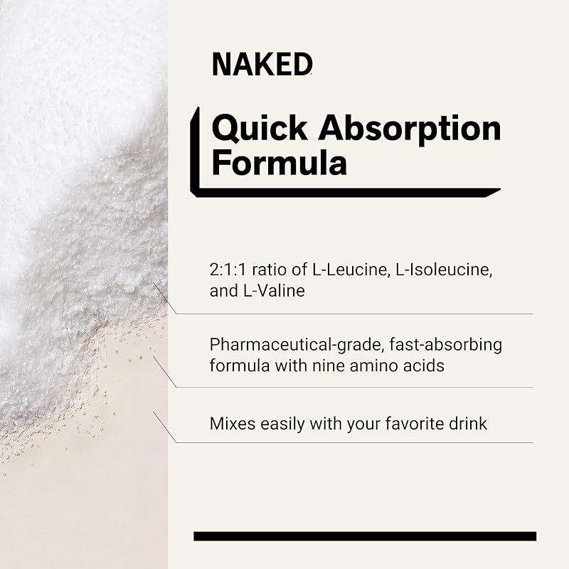 NAKED EAAs Amino Acids Powder - 50 Servings - Vegan Unflavored Essential Amino Acids 500 Grams - Instantized All Natural EAAs Powder Supplement image 4