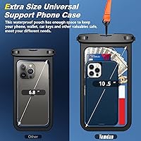 Vista 2 de [2 piezas] [Bolsa grande impermeable para teléfono de hasta 10 pulgadas] Funda impermeable IPX8 compatible con iPhone 14 Pro