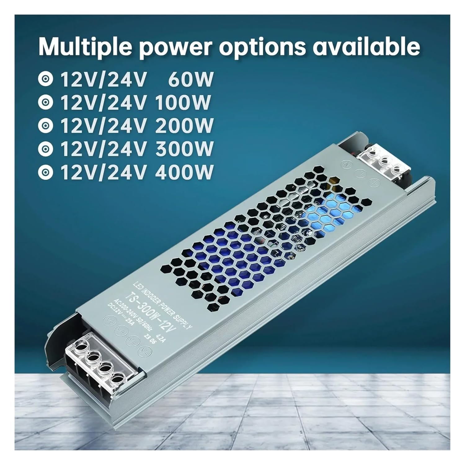 1PCS AC/DC 12V 24V Switching Power Supply Light Transformer 60W 100W 200W 400W LED Light bar Bulb Driver Power Converter (Color : 9V, Size : 300W)