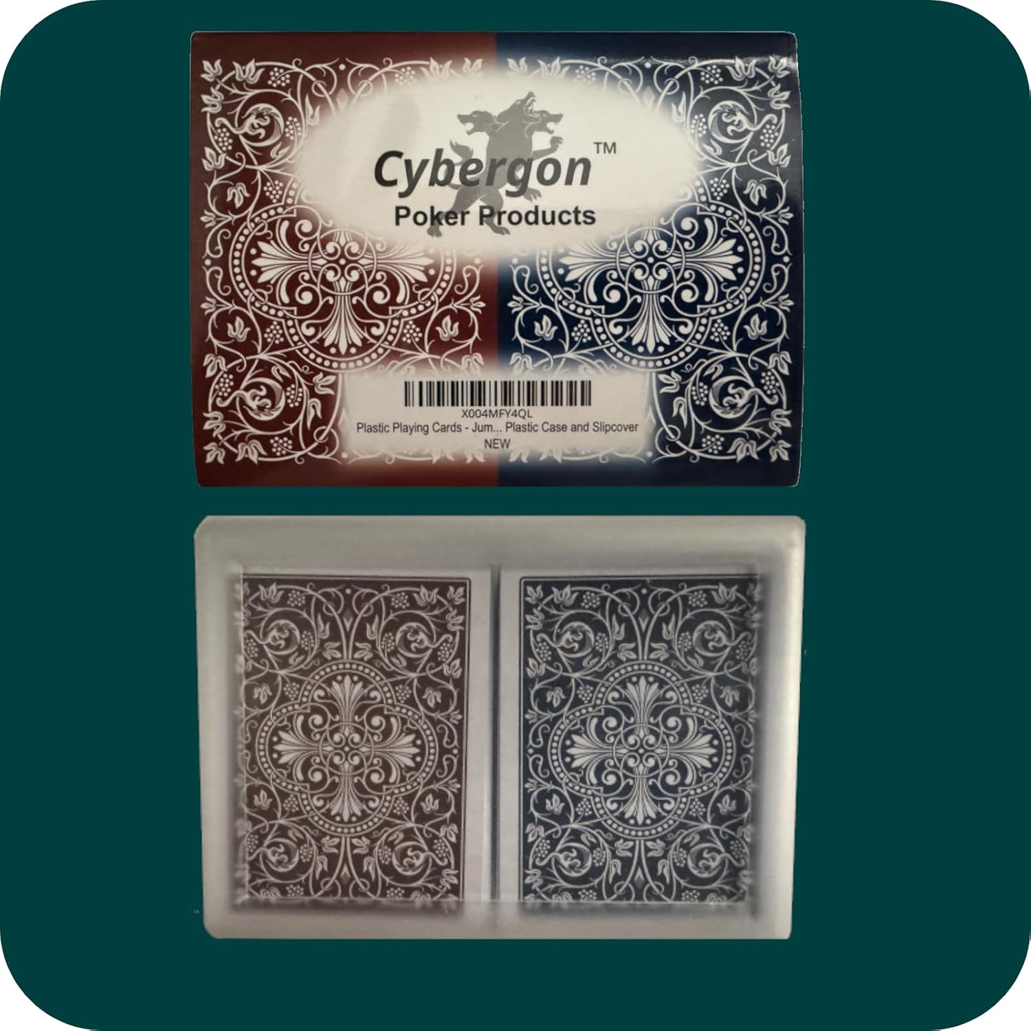 Four Color Playing Cards – Jumbo Index Large Print, Easy to Read, Waterproof Plastic (PVC), 2 Durable Decks for Card Games.
