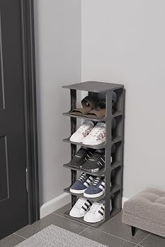Mithra Life 5 Tiers Plastic Gray Shoe Rack MIT1063