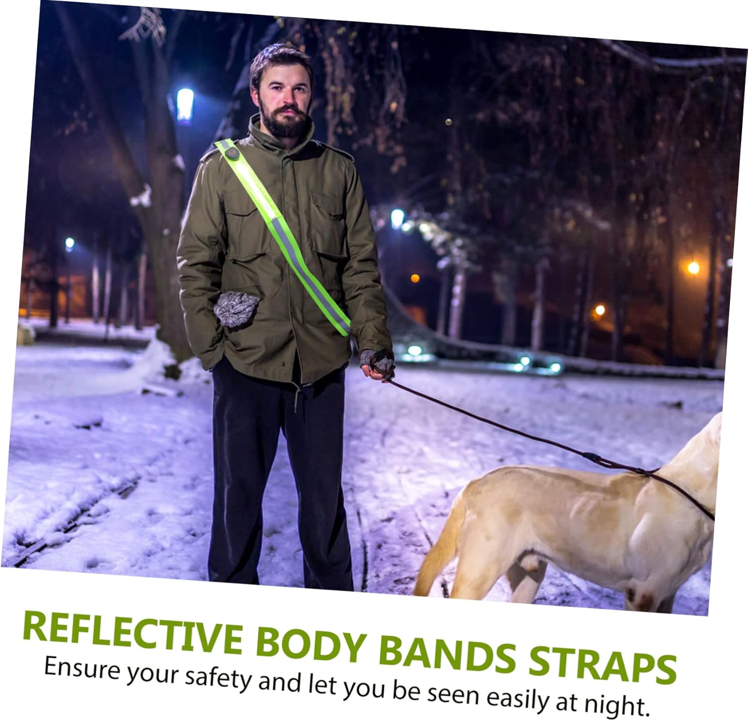 POPETPOP Luminous Reflective Sports Strap for Night Running Hiking Cycling Adjustable Gear with High Visibility