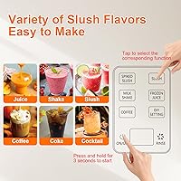 Vista 6 de Máquina de granizado Cuelep sin necesidad de hielo, fabricante de granizados para el hogar, Auto-Clean, 5 programas preestablecidos, operación