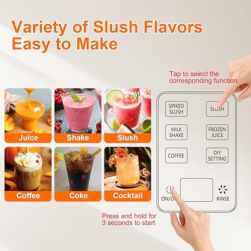 Miniatura 5 de Máquina para granizar, no necesita hielo, máquina de granizado para el hogar, limpieza automática, 5 programas preestablecidos, funcionamiento