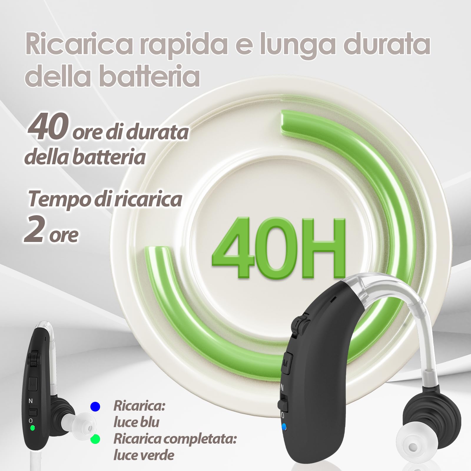 Britzgo Adatto per anziani, due modalità, volume a 6 livelli, facile da usare, ricaricabile (1, nero)
