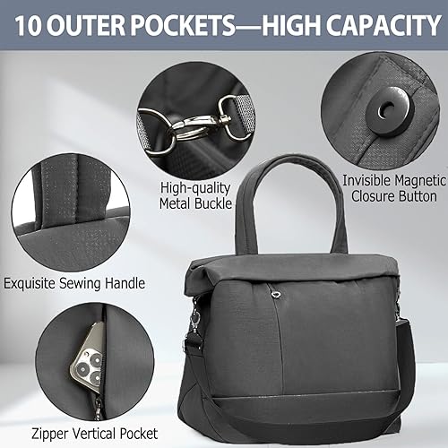 Miniatura 3 de Bolsa de pañales grande de viaje a la moda cruzada para meses, bolsas para mamá al aire libre con bolsa aislada y cambiador