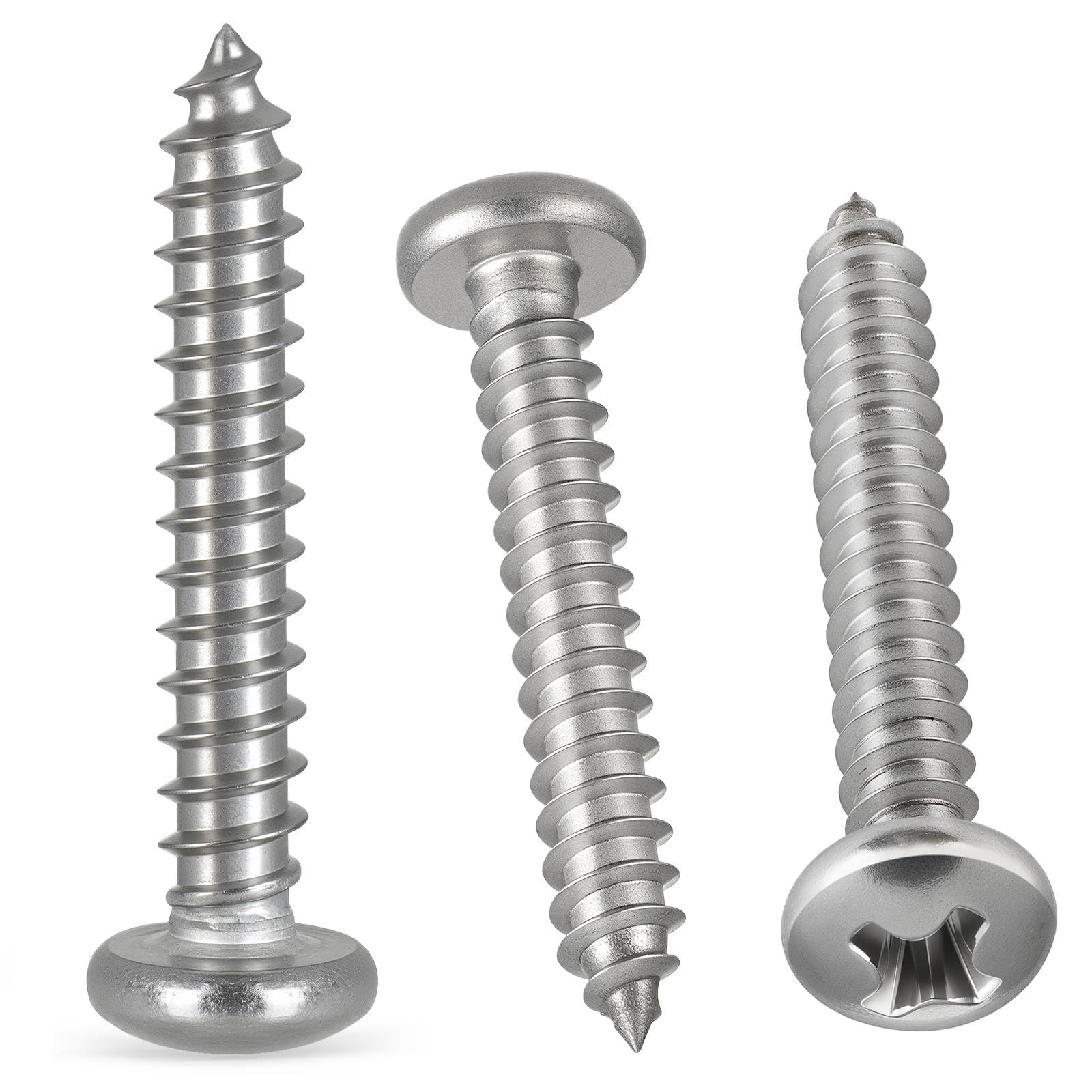 Stainless Steel Wood Screws - 120 Pack #10 x 1 -2