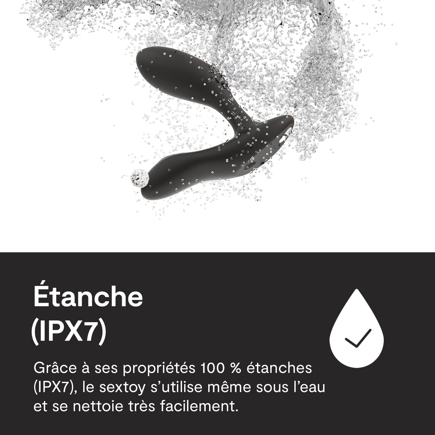 We-Vibe Vector+ Vibromasseur prostatique connecté à une application et avec télécommande Black One Size