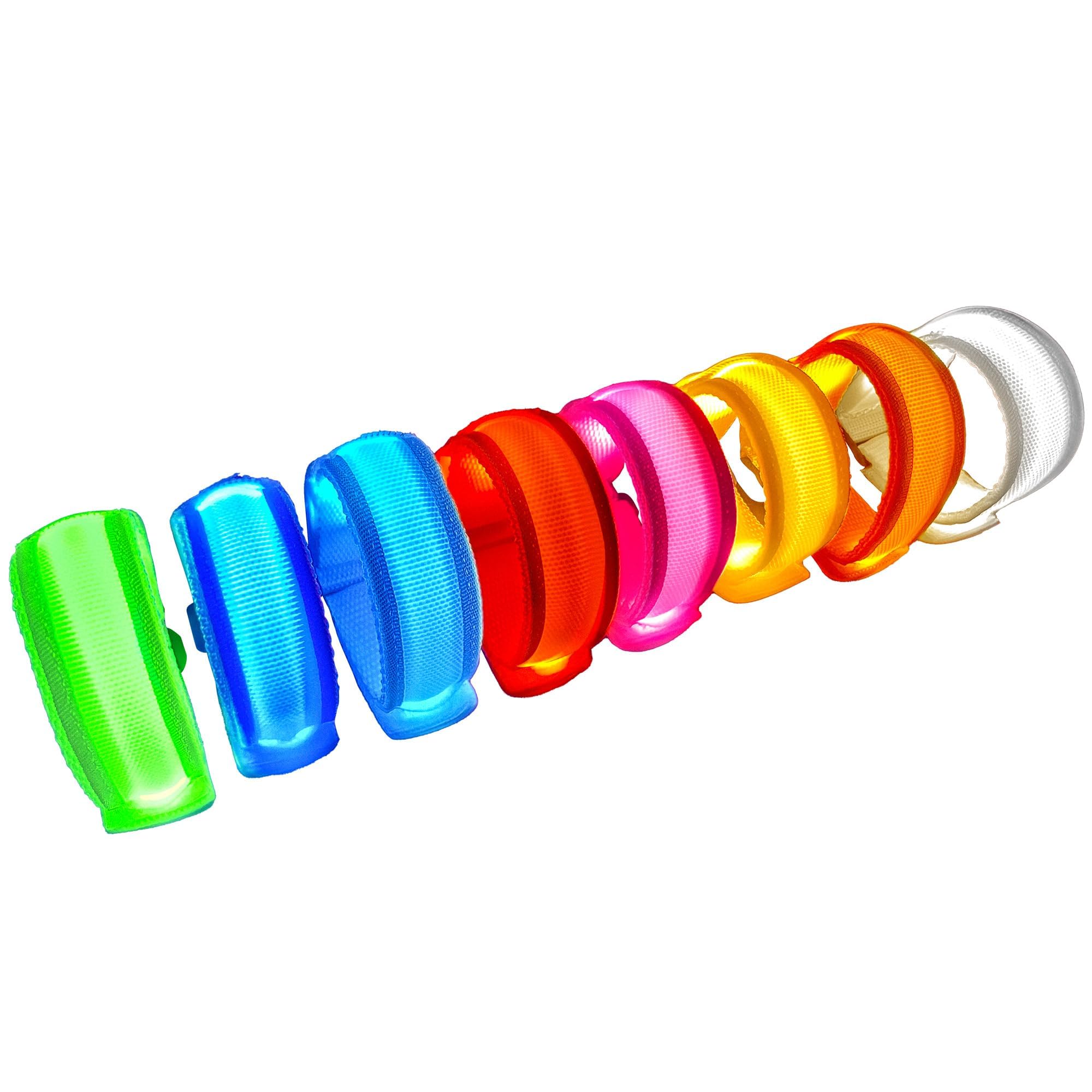 Tazweeq 8 Pcs LED Glow Bracelets, LED Holiday Light Up Wristband, Nylon Braided Glow-in-the-Dark Wristband, Glow in The Dark Party Bracelets Favors Supplies for Christmas Sports, Rave Accessories