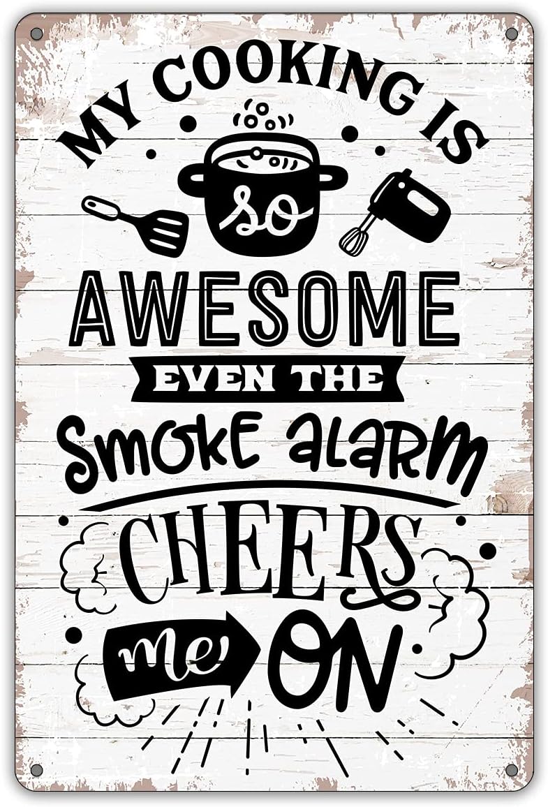 Amazon.com: QIONGQI Funny Kitchen Quote Never Trust a Skinny Cook Metal Tin Sign Wall Decor ...