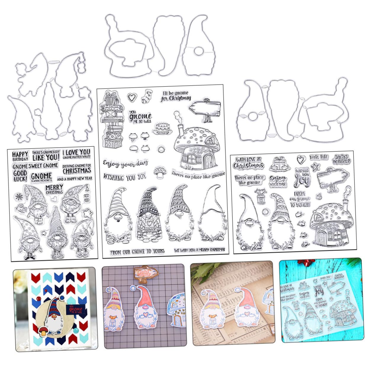 NUOBESTY 2 Set Timbro Di Natale Etichette Per Congelatori Adesivi Gemma Adesivi Artigianali Scrapbooking Fili Natalizi Timbro Sigillo Fai Da Te Timbri Chiari Gel Di Silice 6 Pezzi * 2