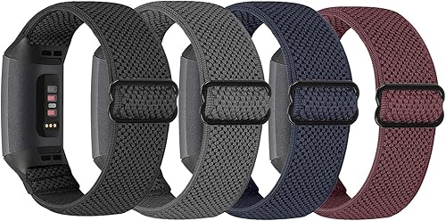 Miniatura 9 de Correa de reloj de nailon elástica compatible con Fitbit Charge 4/Charge 3, correas deportivas trenzadas ajustables Solo Loop Sport Correa