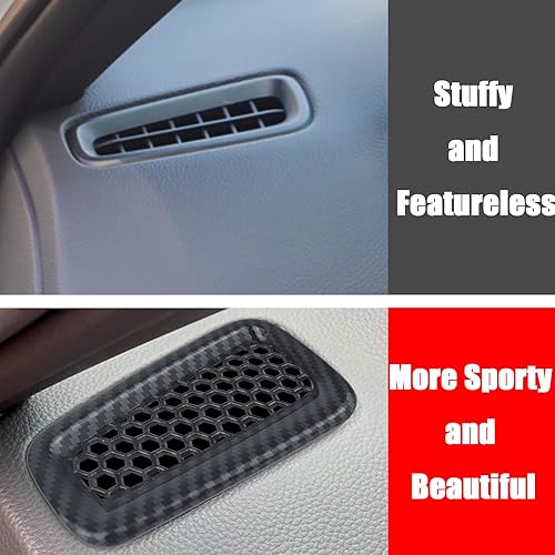 Miniatura 7 de INUBOXES Persianas de fibra de carbono para ventana lateral trasera, estilo carreras, rejilla de ventilación de aire, calcomanía compatible con