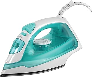 Cello Steamy Neo Steam Iron, Blue (240 V AC, 50 Hz, 1300 W) | Large Water Tank inlet | Easy Grip Fabric Selector Knob | Scratch resistant Non Stick Sole Plate