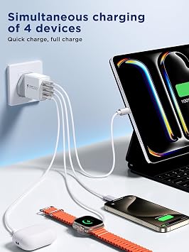 2-Pack USB C Charger, 40W USB C Plug Fast Charger 4 Port PD Type C Charging Plug+QC USBPlug UK USBC Power Adapter Multi Plugs Samsung Charging Plugs for iPhone 16 15 14 13 Pro Max XR XS, iPad,Samsung