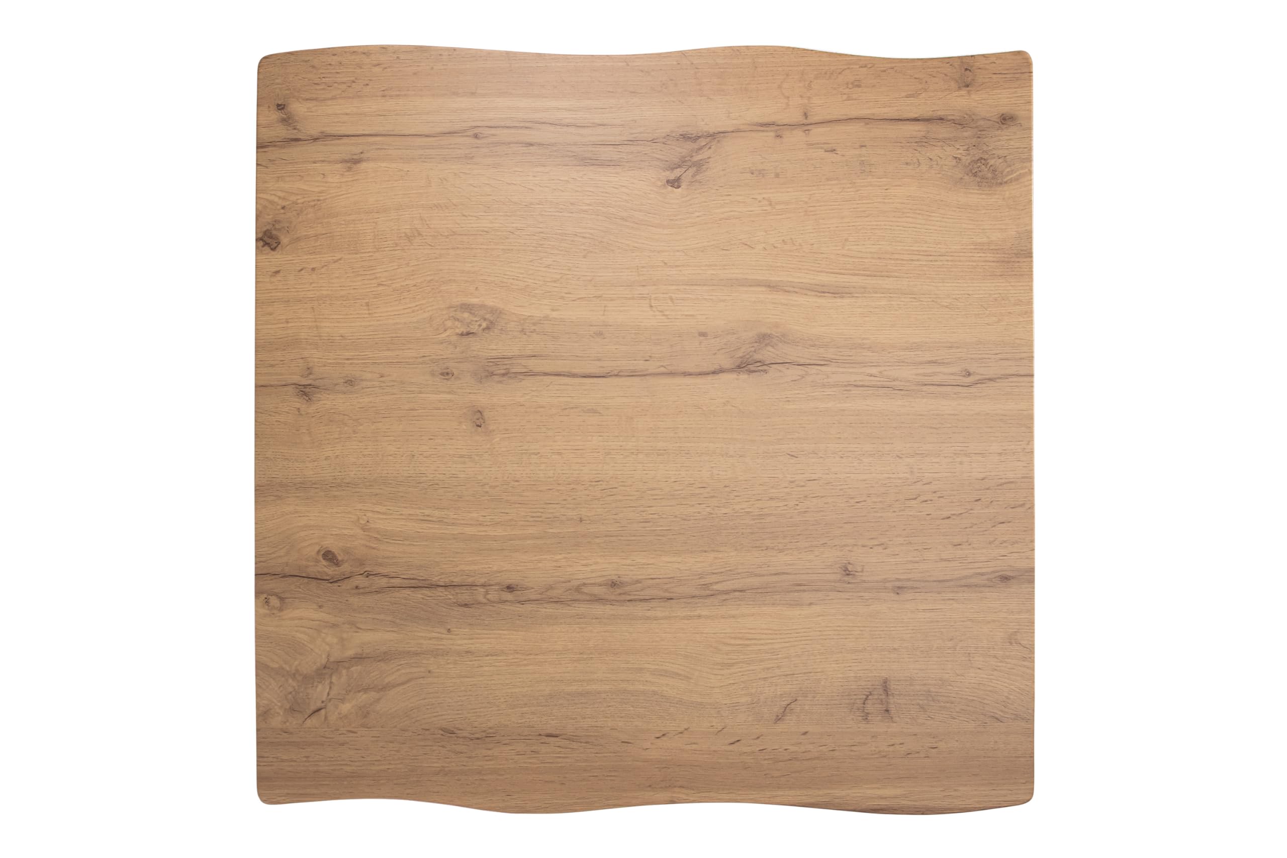 SAM Tischplatte Joan | 60 x 60 cm eckig | Holz | Farbe: Eiche | Baumkante | Holzplatte für Küche & Café