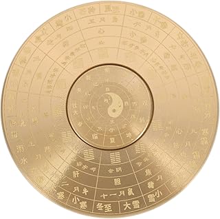 Anneome Bússola Decorações Para Casa Decoração Do Escritório Bússola De Sobrevivência Bússola Chinesa Bagua Bússola Feng Shui Bússola Panela Topper De Mesa Escultura De Bússola De Latão