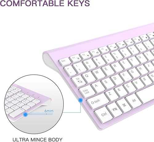 Miniatura 3 de Cimetech - Combo de teclado y mouse inalámbricos de tamaño completo compacto de 2.4 G, diseño ultrafino y elegante para ventanas, computadora,