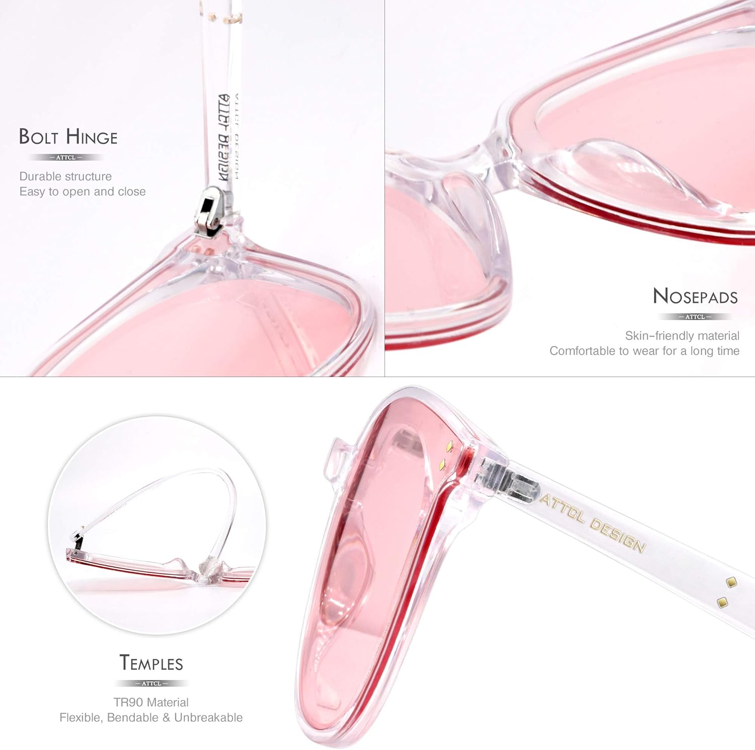 ATTCL Unisex Fashion Oversized Sunglasses for Women Round Mirrored UV400 Protection
