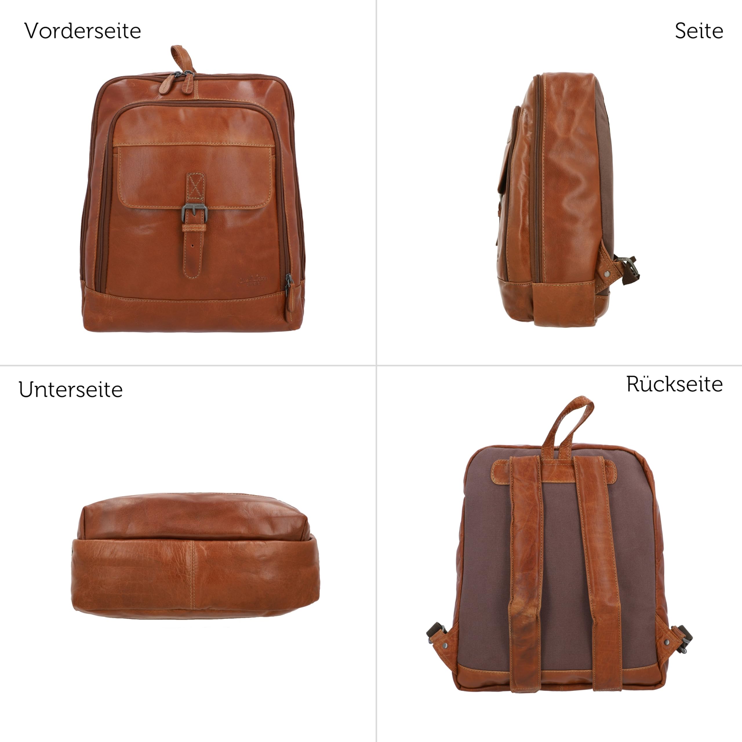 Gusti Leder „Niki“ Rucksack – Echtleder Laptoprucksack Vintage