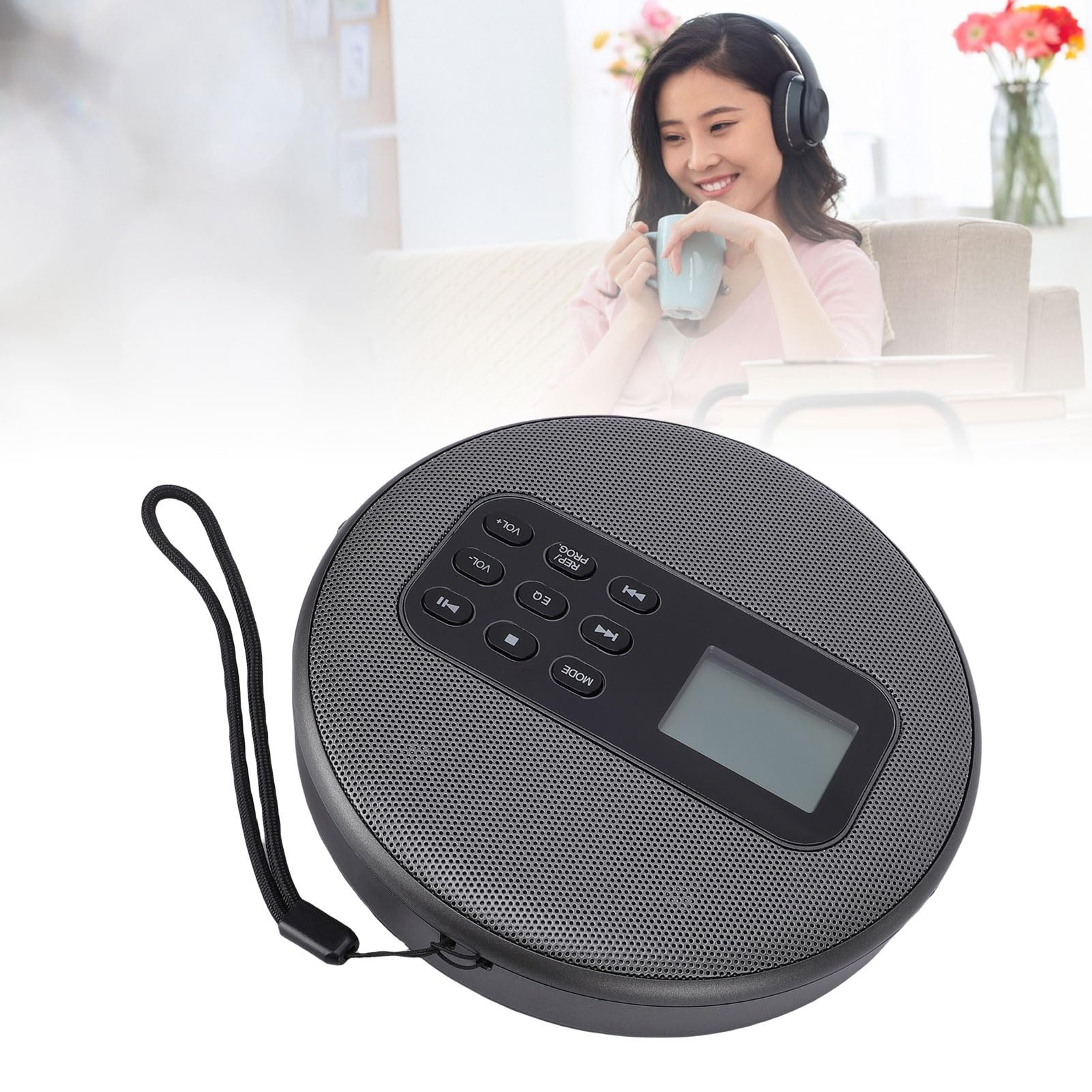 SENECESLI Lettore CD Portatile con Doppi Altoparlanti Stereo, Stereo Ricaricabile, Cavo da 3,5 Mm, Doppi Altoparlanti, Lettore di Dischi Musicali Bluetooth CD CD R MP3 per Aux per Auto o