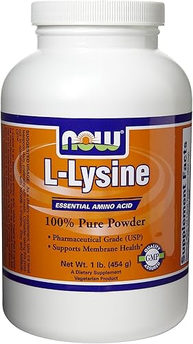 Now Foods Lisina en polvo, 1 libra, (paquete de 6)