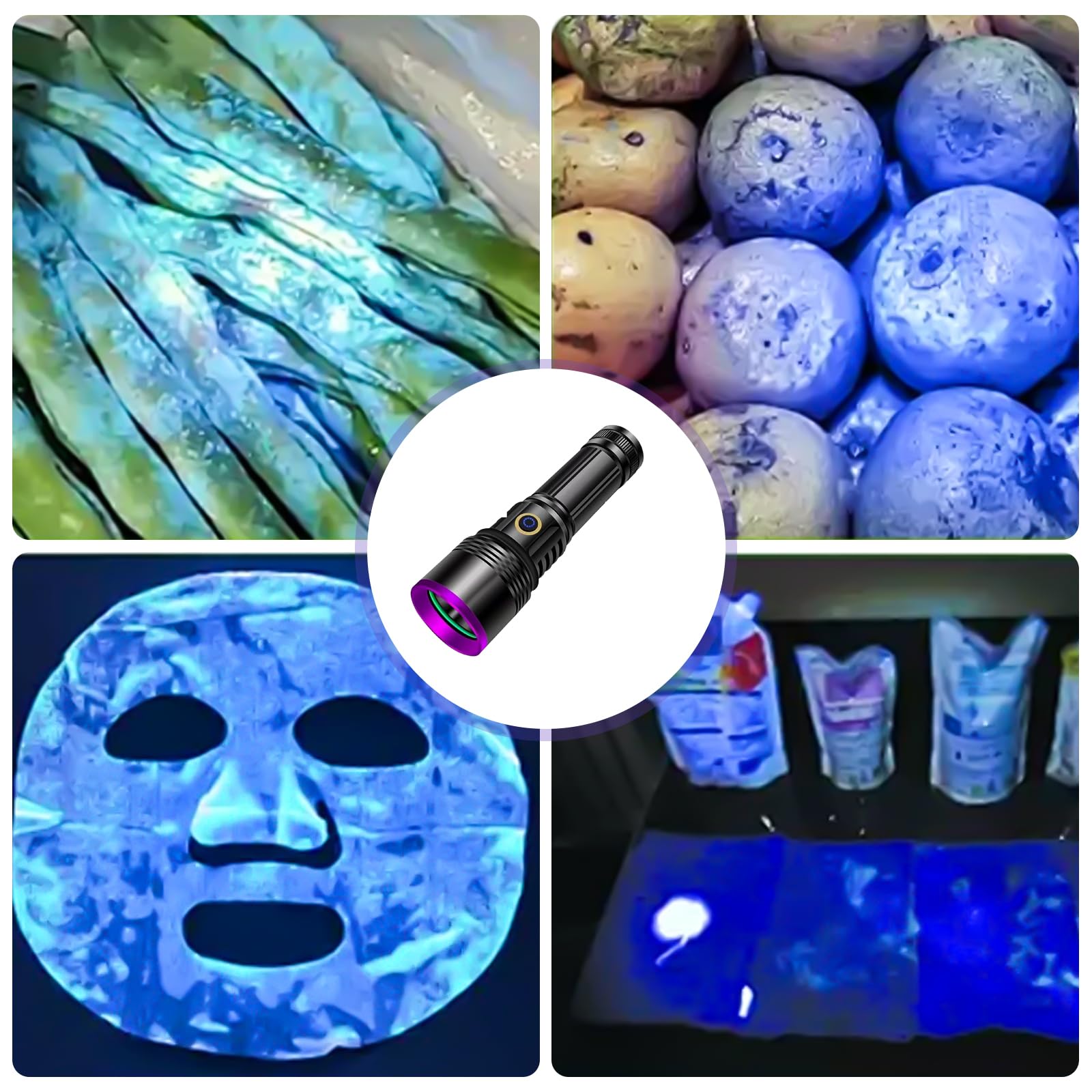 Aicharynic UV Taschenlampe 365nm: Aluminiumlegierung Aufladbar, Schwarzlicht, Haustierurin Detektor, Schmuckdetektion, Fluoreszenzdetektion, mit UV Schutzbrille