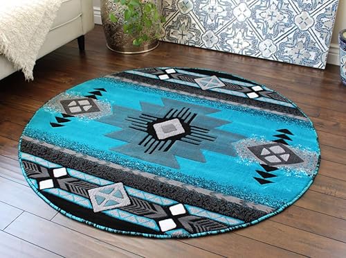 Miniatura 10 de Masada Rugs, Southwest Native American Design - Alfombra turquesa (24 x 40 pulgadas)