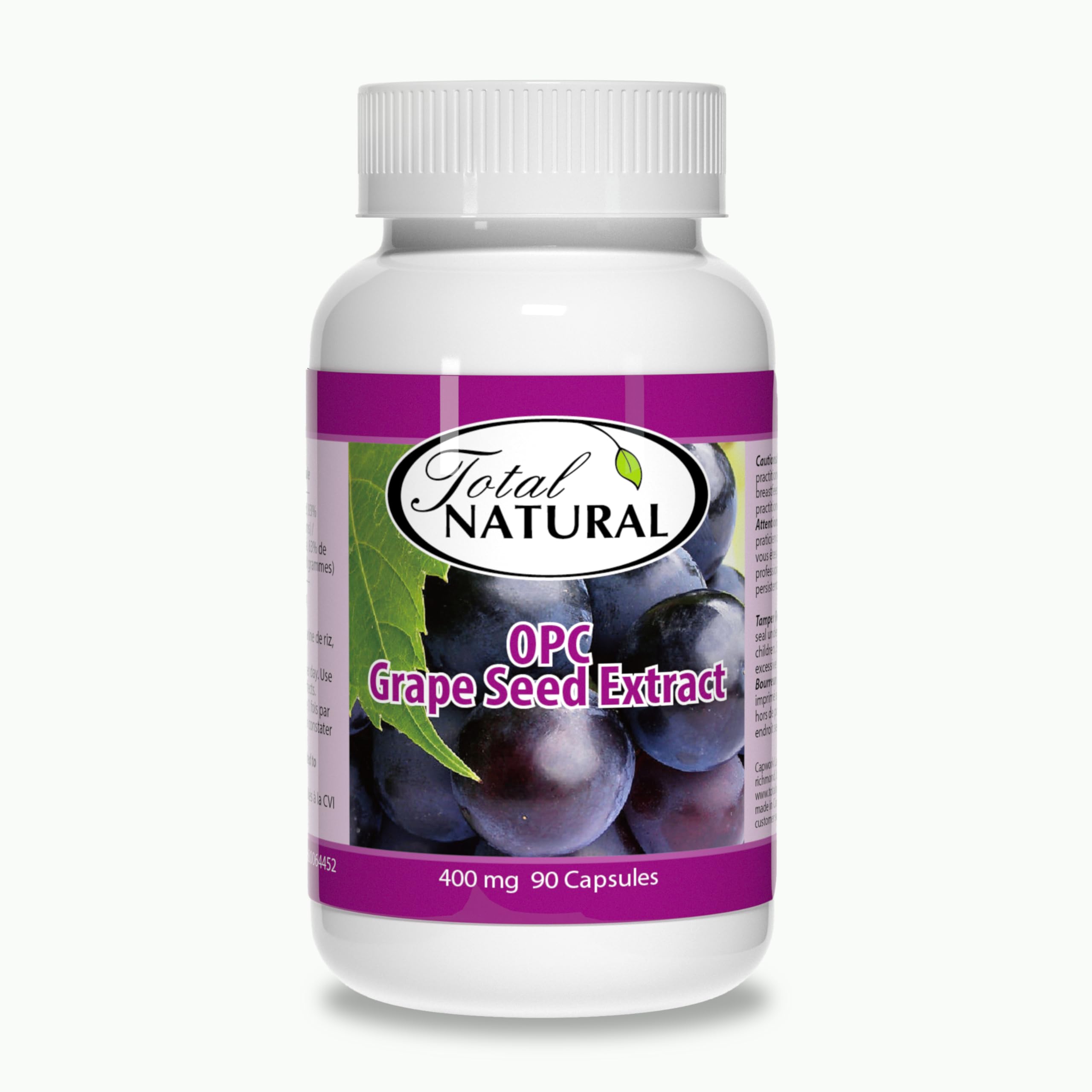 High OPC Grape Seed Extract 400mg 90c [1 bottle] by Total Natural