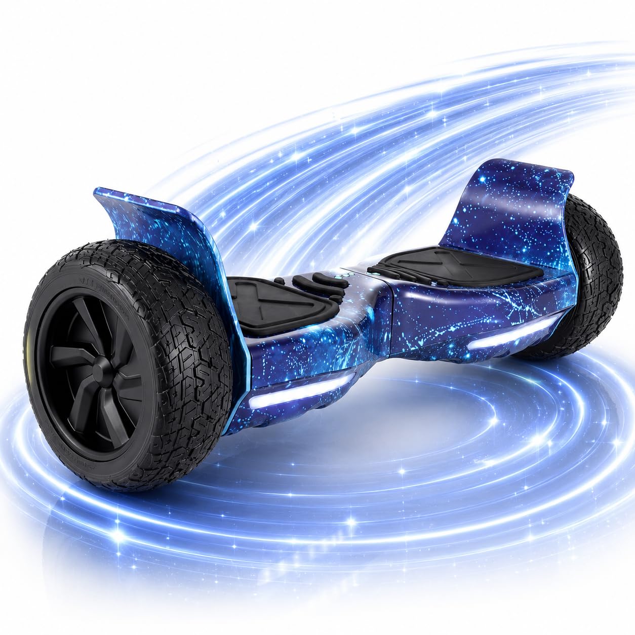 Revix RX1 Hoverboard 8.5" All Terrain Off Road Self Balancing Scooter with LED Lights and Bluetooth Speaker for Indoor and Outdoor Use – Galaxy Blue