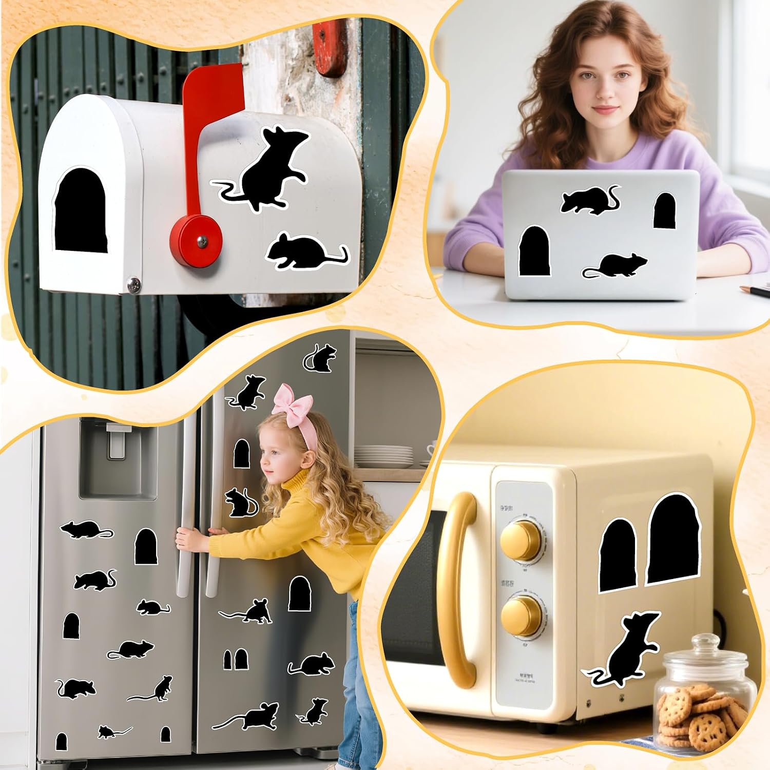 Halloween Refrigerator Stickers Magnet Mouse Fridge Stickers Funny Fridge MagnetSticker Cute Mouse Decal Decorative Halloween Magnetic Decals for Refrigerator Car Metal Laptop Decoration