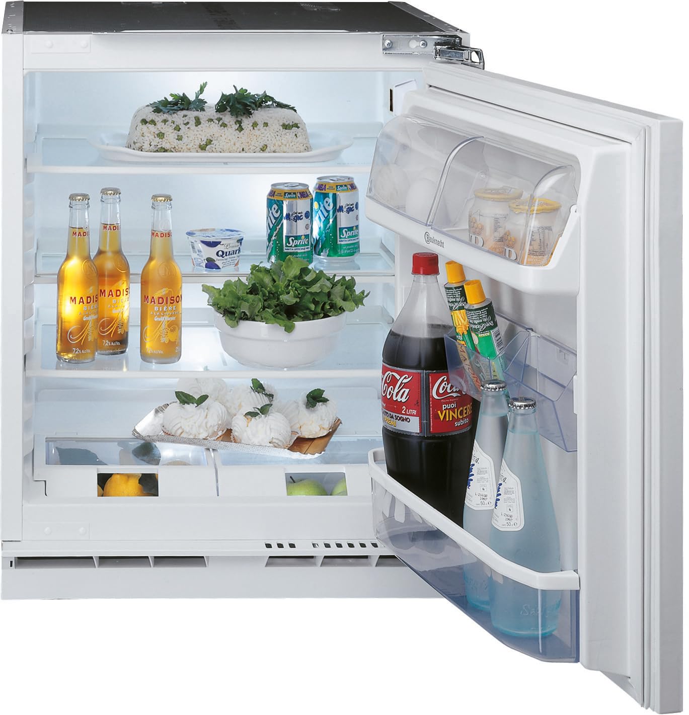 Bauknecht KSU 8VF2E Unterbau-Kühlschrank/Elektronische Temperaturregelung/Warnsignal-Störungen: optisch/LED-Licht/Superkühlfunktion/Abtauautomatik im Kühlteil/Sicherheitsglas