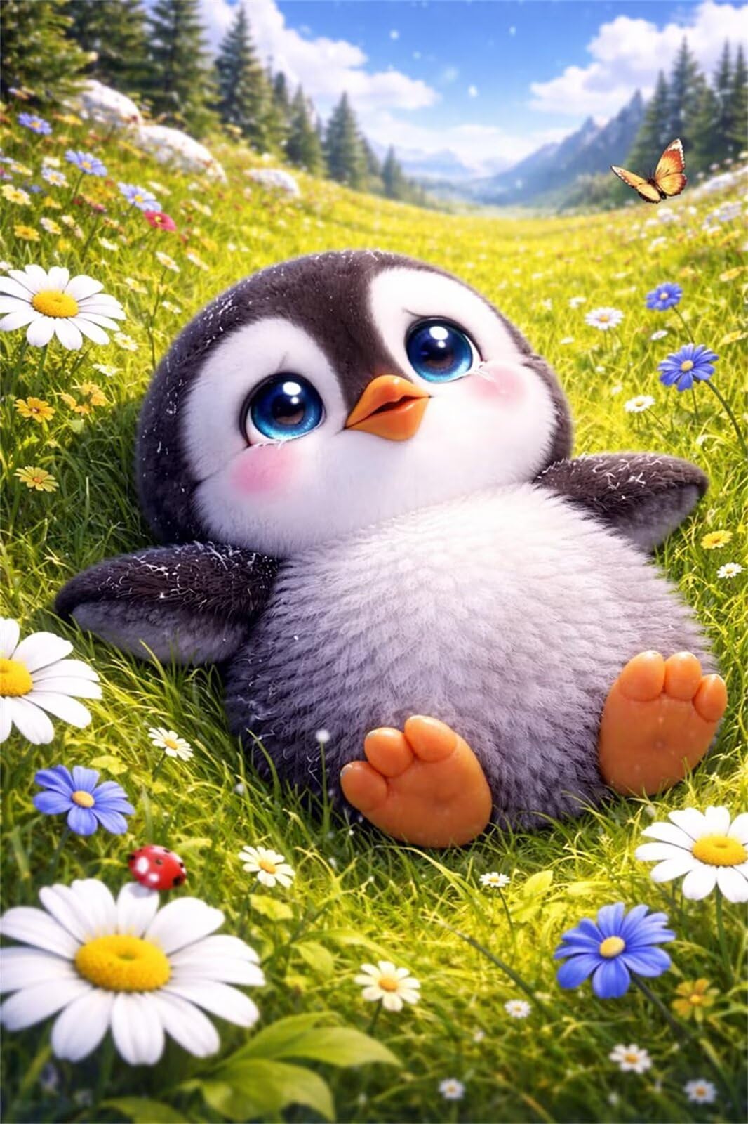 Puzzle 1200 Pezzi Pinguino Margherita Puzzle per Adulti, Difficile e Sfidante con Poster Idea Regalo per Appassionati Puzzle Classici