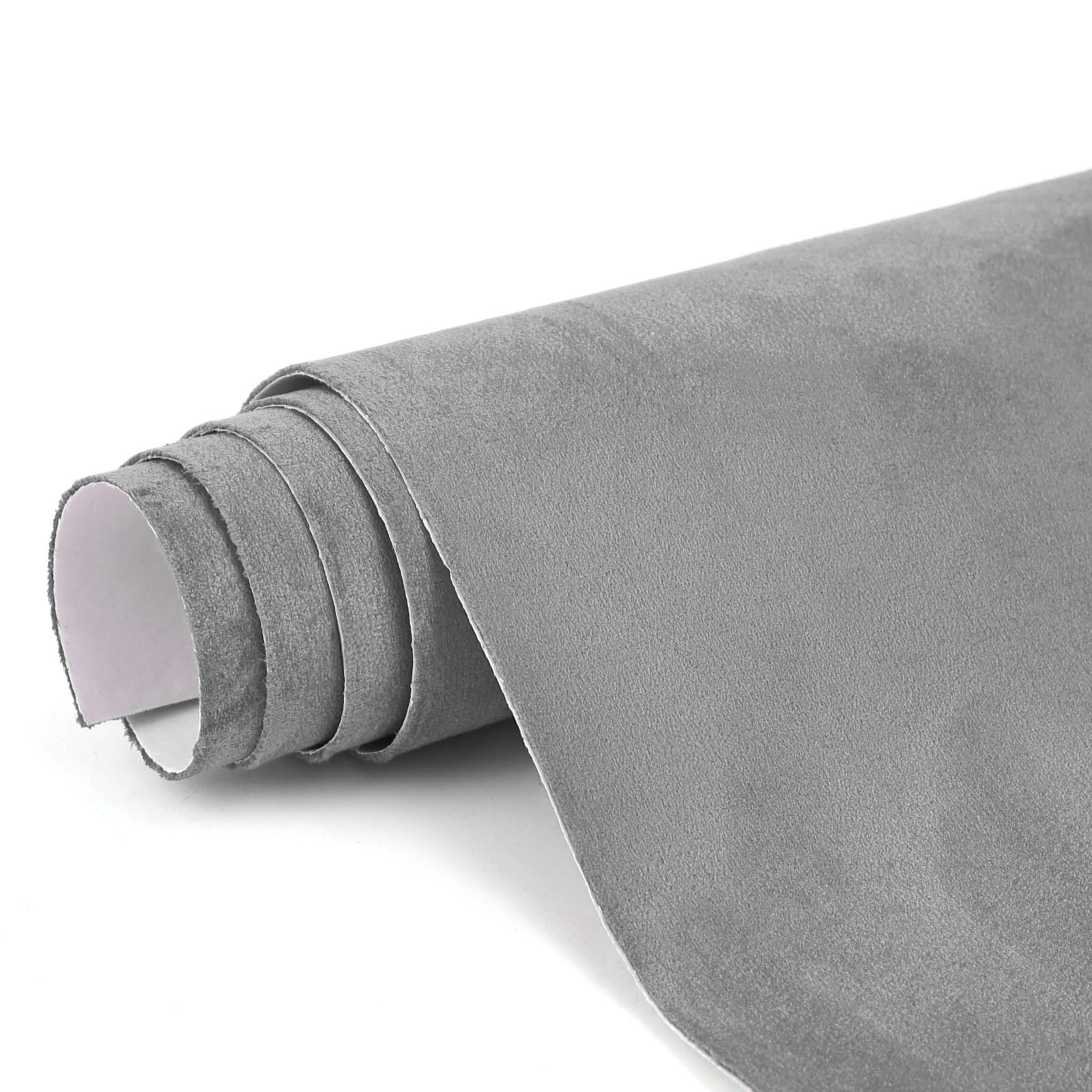 Premium Dark Grey Suede Fabric Wrap - 16x59 inch Suede Wrap for Car Interior - Self-Adhesive Microfiber and Synthetic Leather, Stretchable Interior Film for Car and Home Decor