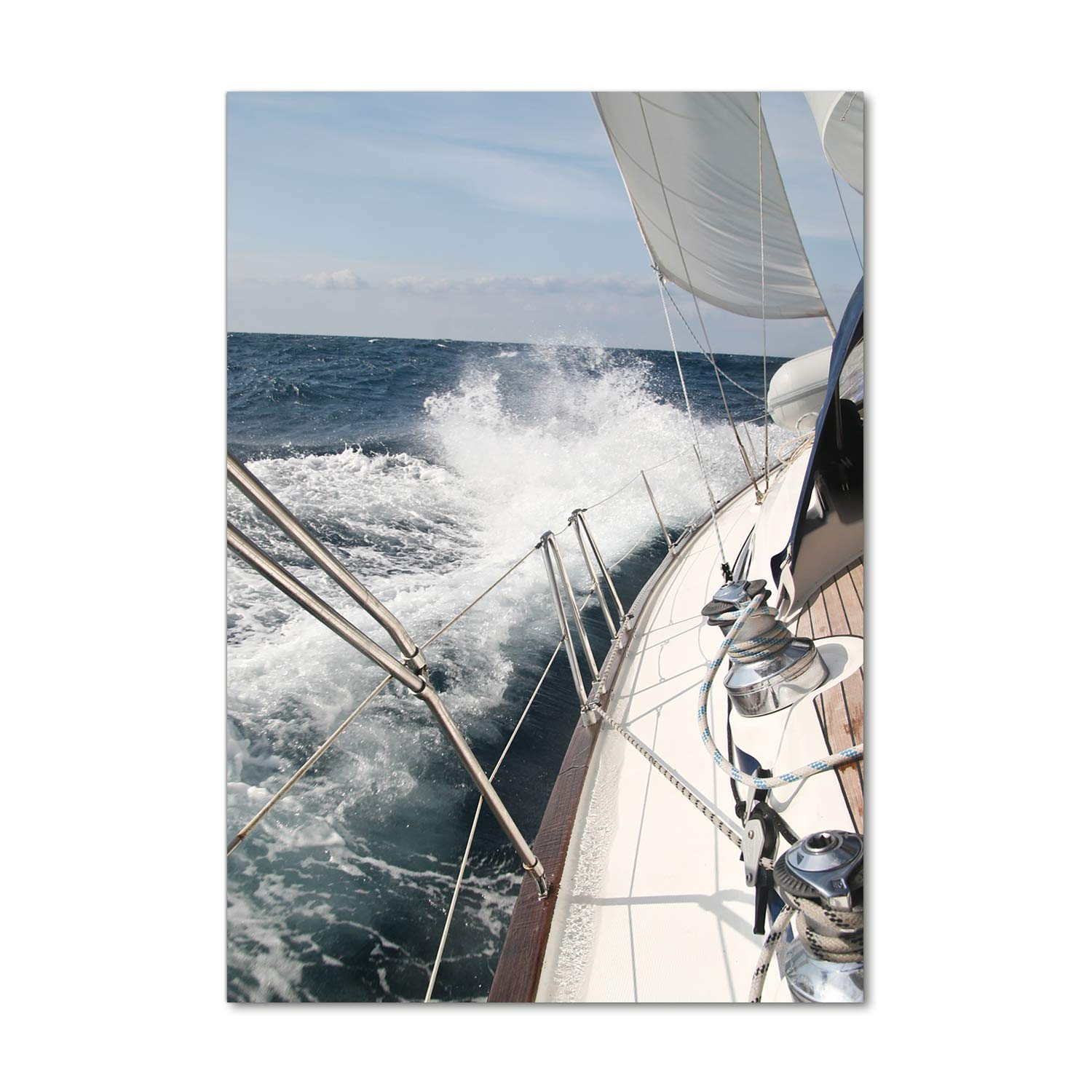 Impression sur Verre Acrylique Tulup 70x100 - Yacht sur la mer déco mural bleu