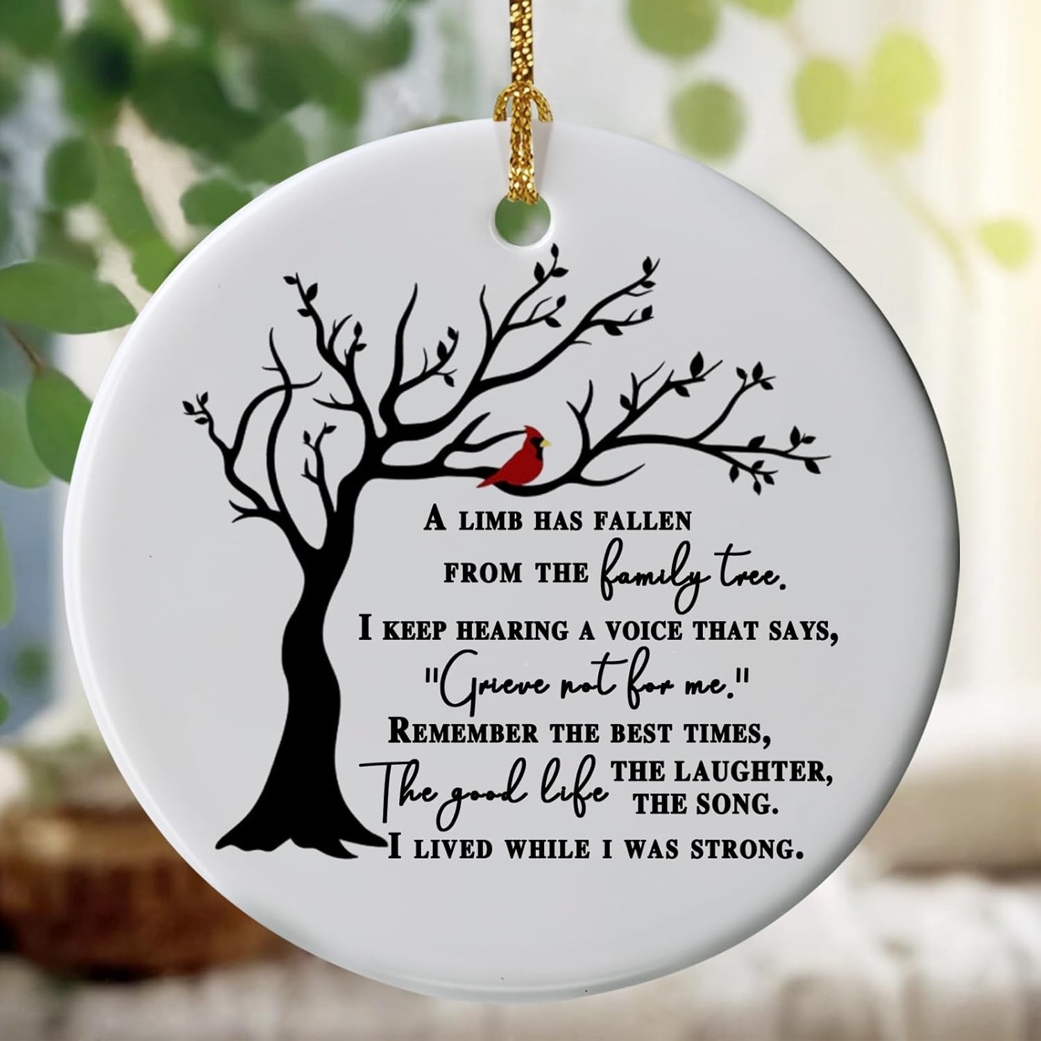 A Limb Has Fallen Memorial Ornament - Red Cardinal, Keepsake, Remembrance Gift, Family Tree - Family Loss