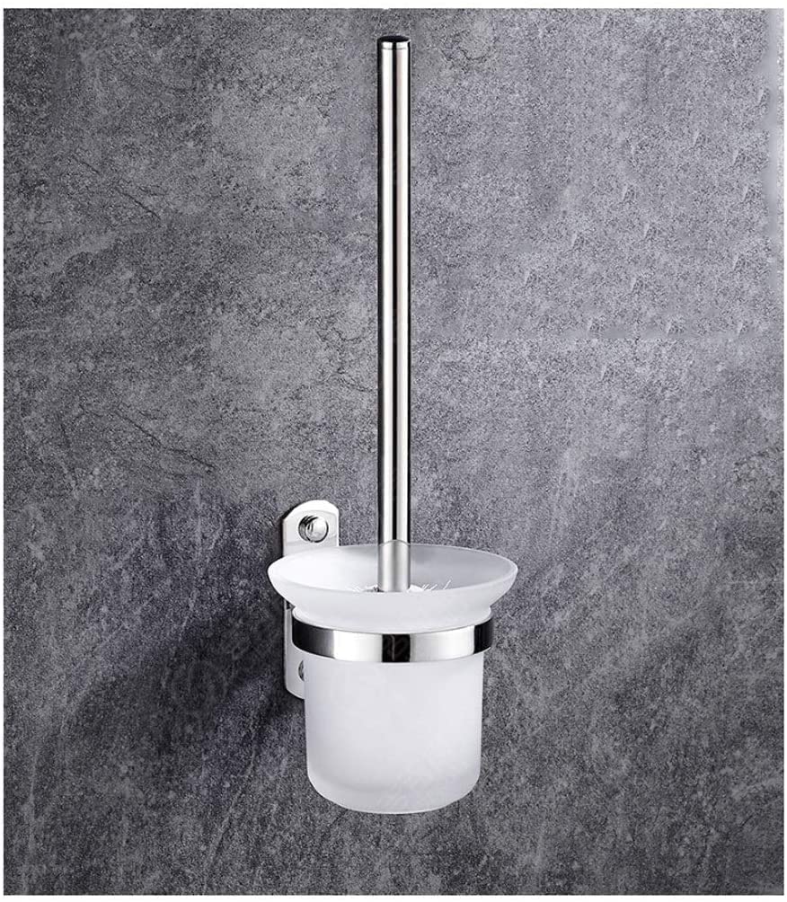 Juego de Cepillo para Inodoro con Mango ergonómico, Limpieza de 360 Grados sin Puntos Ciegos, Cabezal Potente, Soporte antigoteo para Montaje en Pared Que Ahorra Espacio.