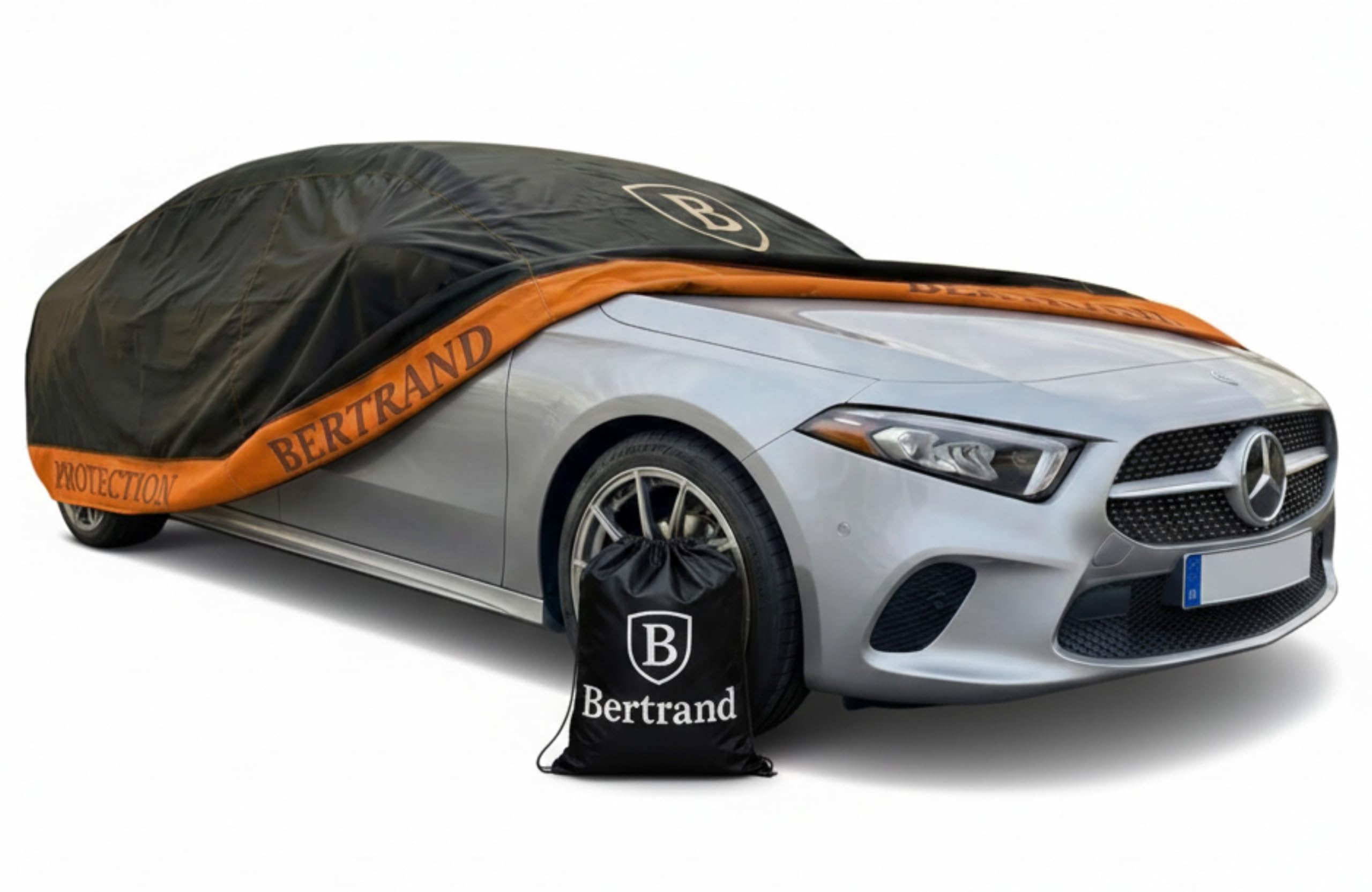 BERTRAND Premium Sedan Car Cover (179 x 69 - Size - A1) - Waterproof All Weather | Door Zipper + Mirror Pockets | Cotton-Lined | UV Protection +