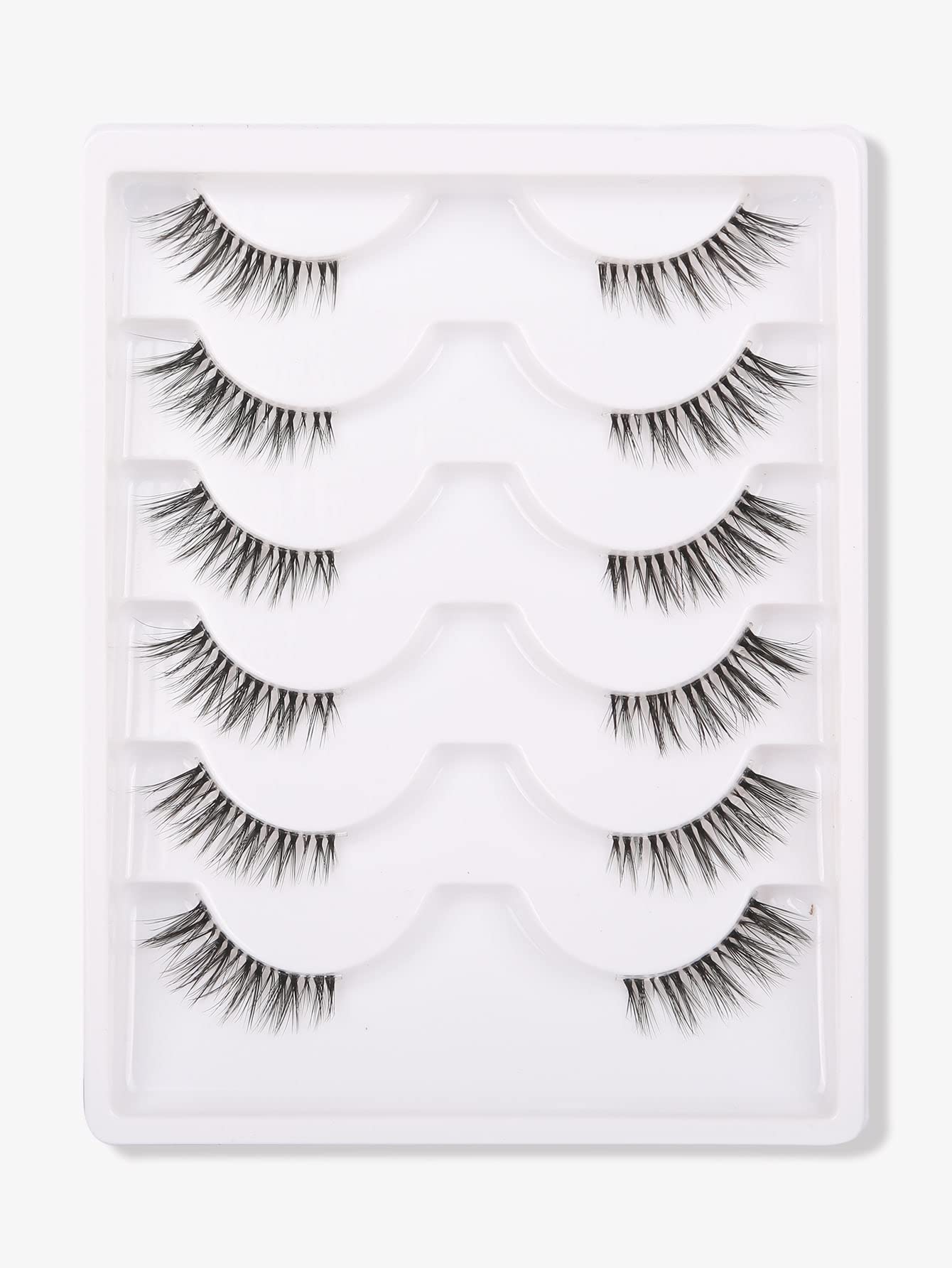 GmagictoboLashes Natural Half Lashes Short False Eyelashes Wispy Faux Mink Lashes Soft Clear Band Lashes Pack 6 Pairs