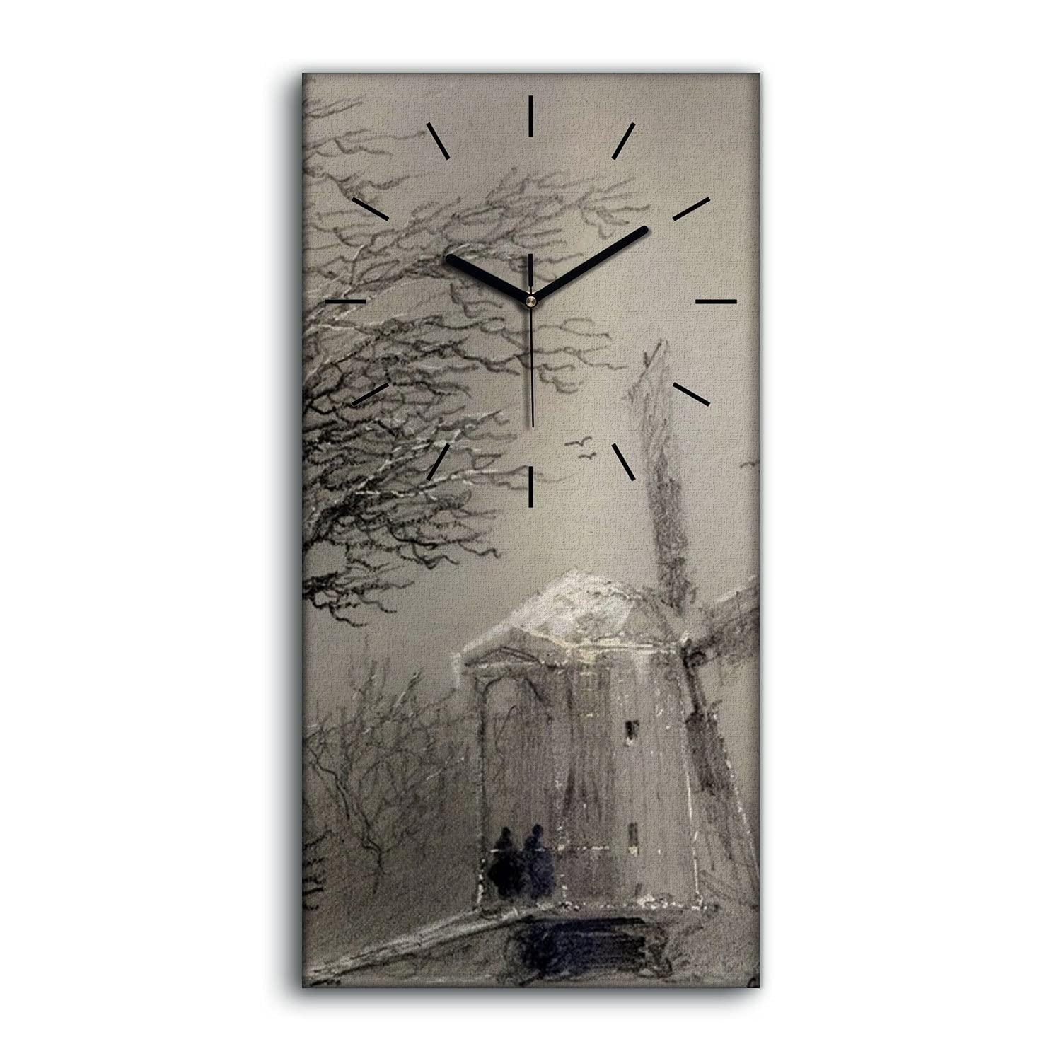 Horloge sur toile sans tic tac grand format déco murale océan pour dormir
