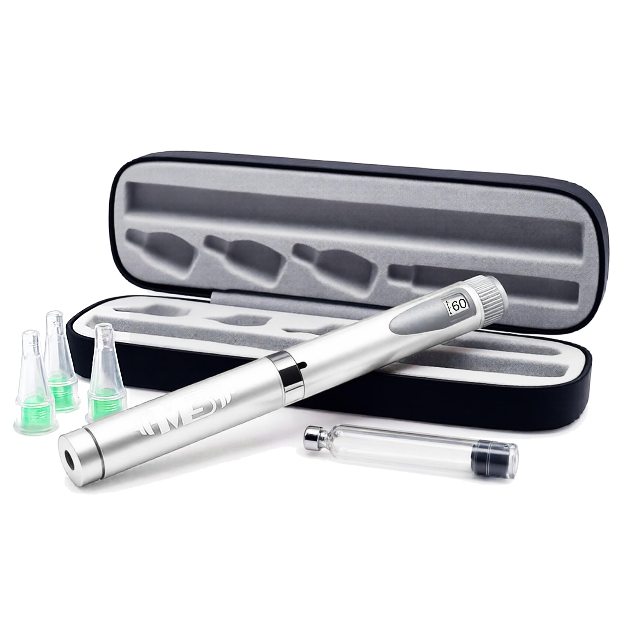M3Gear Metal Reusable Peptide Pen Kit – 60-Unit Precision Dial, 3 mL Glass Cartridge, 3 Pen Tips & Hard Case – 6 Piece Kit (Silver) — Amazon image 13