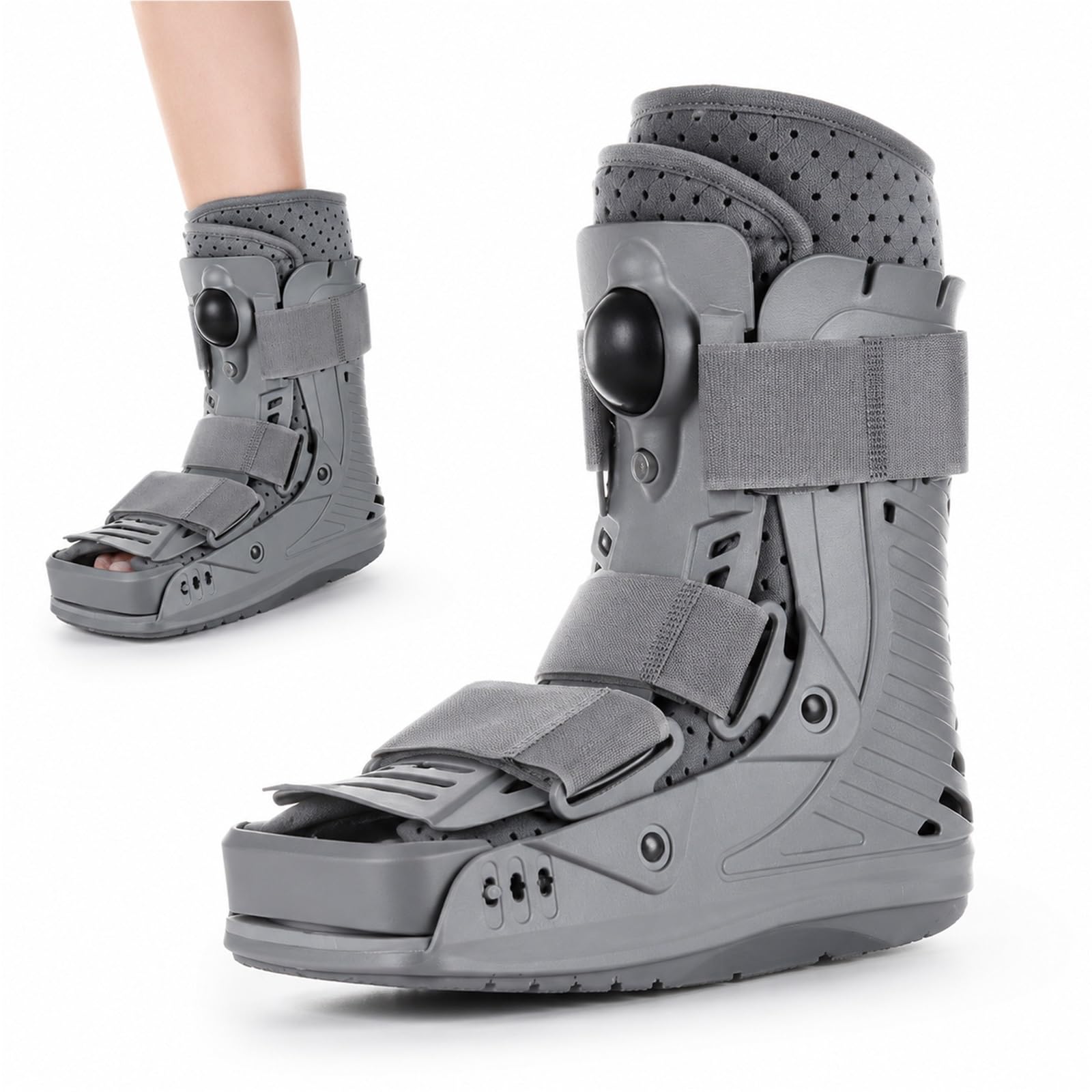 Tutore Caviglia Rotto e Distorsione Stivale Ortopedico Gonfiabile Walker Boot Basso per Recupero Medico Frattura Piede Tendine d'Achille Supporto Regolabile(S)