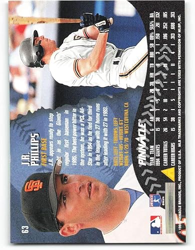 Miniatura 2 de 1995 Pinnacle #63 J.R. Phillips NM-MT San Francisco Giants Baseball