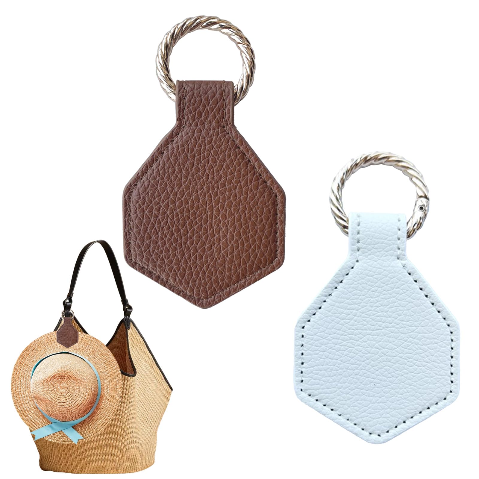 Cjytdkj Magnetic Hat Clips for Travel, 2PCS Magnetic Hat Clip for Bag, Hands-Free Magnetic Hat Holder Clip for Hanging Hats on The Handbag Luggage Tote Bag Will Not Leave Marks(White, Brown)