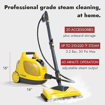 Vapamore MR-100 Primo Steam Cleaner Professional-Grade, Italian-Designed Chemical-Free Steam Cleaning System for Pet Accidents, Floors, Tile, Grout, Auto, Jewelry & More